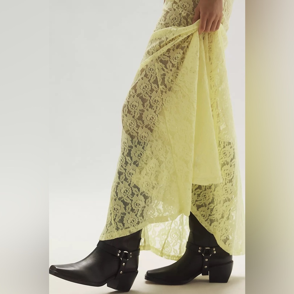 Anthropologie Sheer Tiered Lace Maxi Skirt - Picture 3 of 5